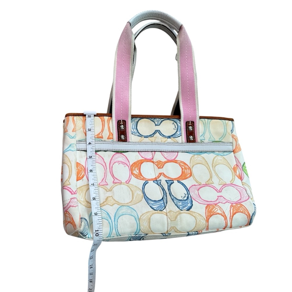 Coach Vintage Hampton Scribble Multicolor Signature Tote with Pink Handles 
2007 - Picture 13 of 17